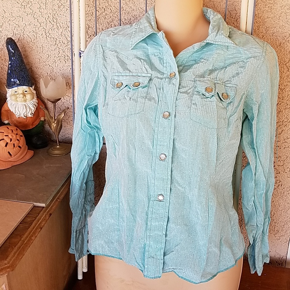 Womens Vtg Rockabilly Pearl Snap Western Shirt 3
